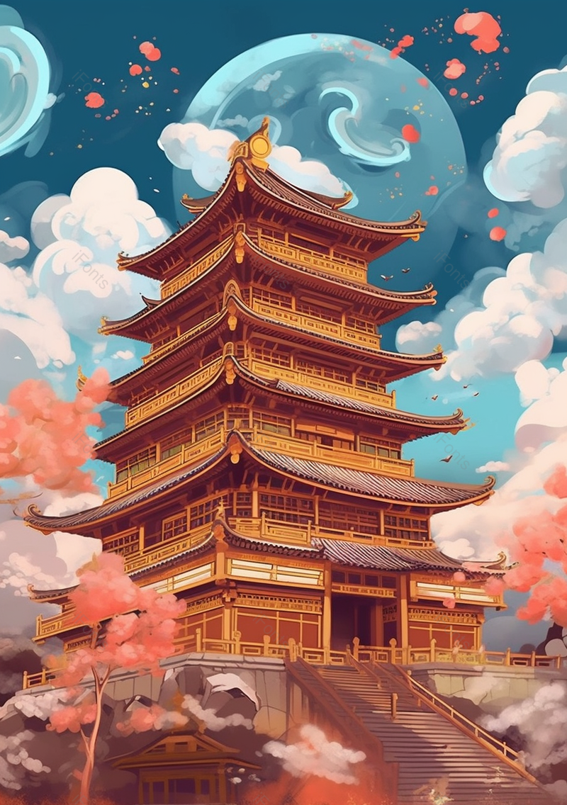 中国风建筑设计艺术背景,插画/手绘图,插画/手绘图库,插画/手绘图下载,插画/手绘